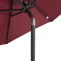 Parasol de jardin avec mât en acier bordeaux 225x225x212 cm