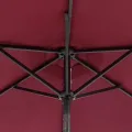 Parasol de jardin avec mât en acier bordeaux 225x225x212 cm