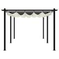 Tonnelle de jardin avec toit rétractable crème 3x6 m aluminium