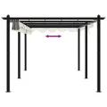 Tonnelle de jardin avec toit rétractable crème 3x6 m aluminium