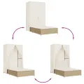 Chaise longue double avec toit et rideaux beige résine tressée
