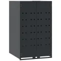 Rangement à roulettes pour poubelles pour bac unique anthracite