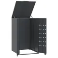 Rangement à roulettes pour poubelles pour bac unique anthracite