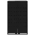 Rangement à roulettes pour poubelles pour bac unique noir acier