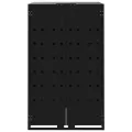 Rangement à roulettes pour poubelles pour 2 bacs noir acier