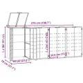 Rangement à roulettes pour poubelles pour 4 bacs gris acier