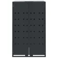 Rangement à roulettes pour poubelles pour 2 bacs anthracite