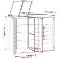 Rangement à roulettes pour poubelles pour 2 bacs anthracite