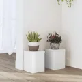 Supports pour plantes 2 pcs blanc 15x15x20 cm bois d'ingénierie