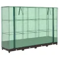 Jardinière surélevée avec housse aspect rotin 160x40x123 cm