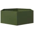 Jardinière vert olive hexagone 138x120x45 cm acier