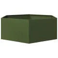 Jardinière vert olive hexagone 138x120x45 cm acier