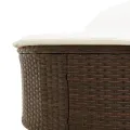 Chaise longue double avec coussins marron résine tressée