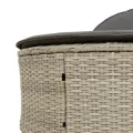 Chaise longue double avec coussins gris clair résine tressée