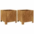 Jardinières 2 pcs 30x30x30 cm acier résistant aux intempéries