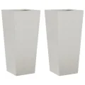 Jardinières 2 pcs 35x35x75 cm acier inoxydable
