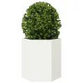 Jardinières 2 pcs blanc hexagone 46x40x45 cm acier