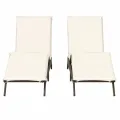 Chaises longues avec coussins lot de 2 marron résine tressée