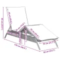 Chaises longues avec coussins lot de 2 marron résine tressée