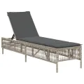 Chaises longues avec coussins lot de 2 gris résine tressée