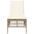 Chaise longue avec coussin beige résine tressée
