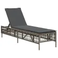 Chaises longues avec coussins lot de 2 gris résine tressée