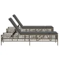 Chaises longues avec coussins lot de 2 gris résine tressée
