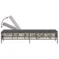 Chaises longues avec coussins lot de 2 gris résine tressée