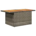 Salon de jardin avec coussins 10 pcs gris résine tressée acacia