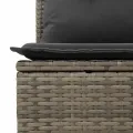 Salon de jardin avec coussins 10 pcs gris résine tressée acacia