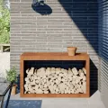 VidaXL Étagère à bois 100x40x60 cm acier résistant aux intempéries