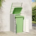 Rangement à roulettes pour poubelles pour bac unique gris acier