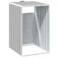 Rangement à roulettes pour poubelles pour bac unique gris acier
