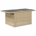 Salon de jardin avec coussins 5 pcs beige résine tressée