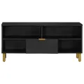 Meuble TV noir 100x33x46 cm bois d'ingénierie