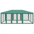 Tente de fête avec 10 parois latérales en maille vert 6x4m PEHD