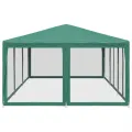Tente de fête avec 10 parois latérales en maille vert 6x4m PEHD