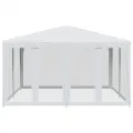 Tente de fête avec 8 parois latérales en maille blanc 4x4m PEHD
