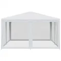 Tente de fête avec 8 parois latérales en maille blanc 4x4m PEHD
