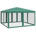 Tente de fête avec 8 parois latérales en maille vert 4x4 m PEHD