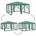 Tente de fête avec 8 parois latérales en maille vert 4x4 m PEHD