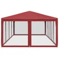 Tente de fête avec 12parois latérales en maille rouge 8x4m PEHD