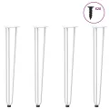Pieds de table en forme d'épingle à cheveux 4 pcs blanc 72 cm