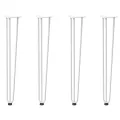Pieds de table en forme d'épingle à cheveux 4 pcs blanc 72 cm