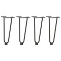 Pieds de table en forme d'épingle à cheveux 4 pcs anthracite