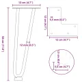 Pieds de table en forme d'épingle à cheveux 4 pcs anthracite