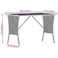 Table de jardin avec dessus en bois d'acacia noir 105x75x72 cm