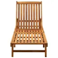 Chaise longue de jardin avec coussin Bois d'acacia solide