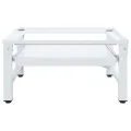 Socle pour machine à laver avec étagère coulissante Blanc