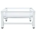 Socle pour machine à laver avec étagère coulissante Blanc